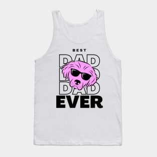 Best Dad Ever - Cool Dog With Glasses Tank Top